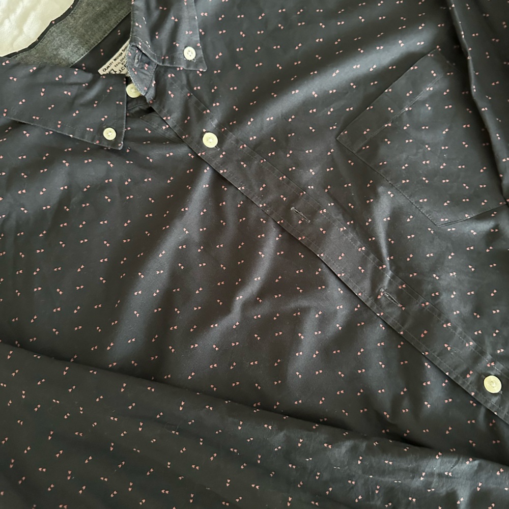 JCrew charcoal/pink long sleeve button down